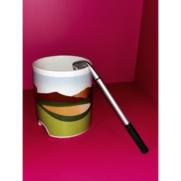 Kikkerland Putter Golfing Ceramic Coffee Cup & Club Pen 🖊️ - Picture 2 of 7